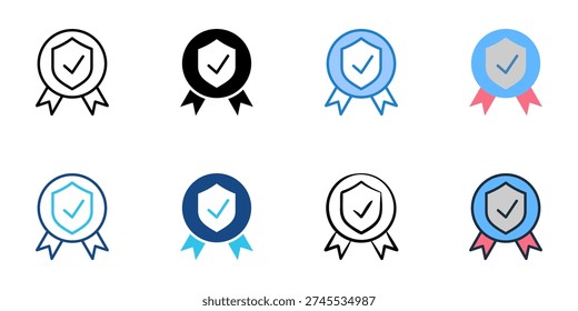 Trust icons set multiple style collection. Editable stroke 
