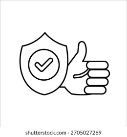 ícones de confiança. vetor de linha simples