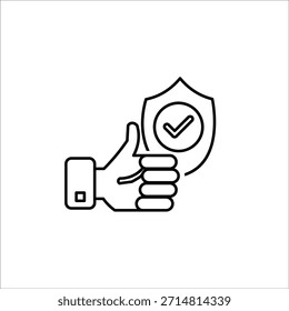 Iconos de confianza. Ilustración vectorial de línea simple