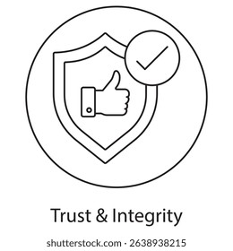 Trust and Integrity icon, Built on Trust The Foundation of Ethical Success, Integrity in Action Leading with Honesty and Accountability, vector