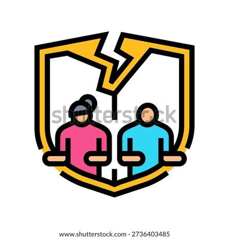 trust issues couple color icon vector. trust issues couple sign. isolated symbol illustration