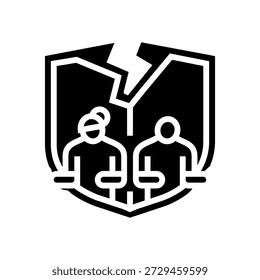 trust issues couple glyph icon vector. trust issues couple sign. isolated symbol illustration
