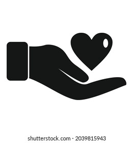 Trust keep love icon simple vector. Hand heart. Agreement cooperation
