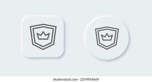 Trust line icon in neomorphic design style. Shield signs vector illustration.