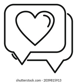 Trust love chat icon outline vector. Heart agreement. Friend cooperation