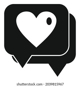 Trust love chat icon simple vector. Heart agreement. Friend cooperation