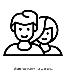 Trust love couple icon. Outline trust love couple vector icon for web design isolated on white background