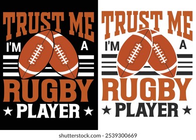 Trust me I'm a rugby player Typography Design, American Football Typography Design, Rugby Design, Sports Typography,