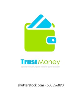 Trust money finance vector logo illustration isolated on white background. Abstract business vector logo. Finance logo design.