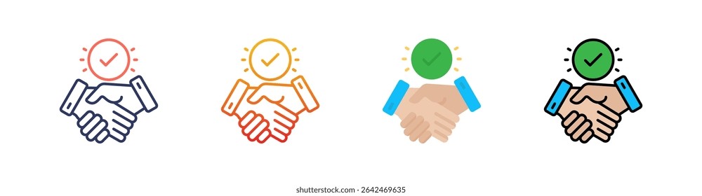 Trust Multi Style Icon Set Vector
