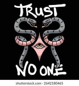 Trust No One for streetwear illustration