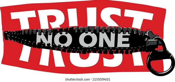 Trust No One Vector customizable fragmented design for printing