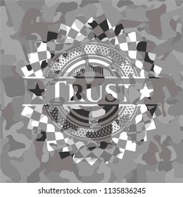 Trust on grey camouflage pattern