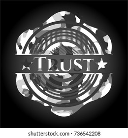Trust on grey camouflage pattern