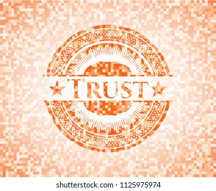 Trust orange mosaic emblem