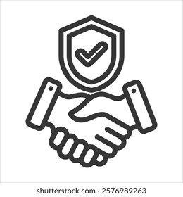 Trust Outline Icon Vector Illustration