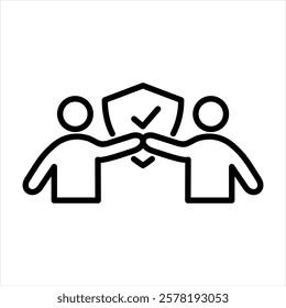 Trust Outline Icon Vector Illustration