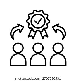 Ilustración vectorial de icono de esquema de confianza