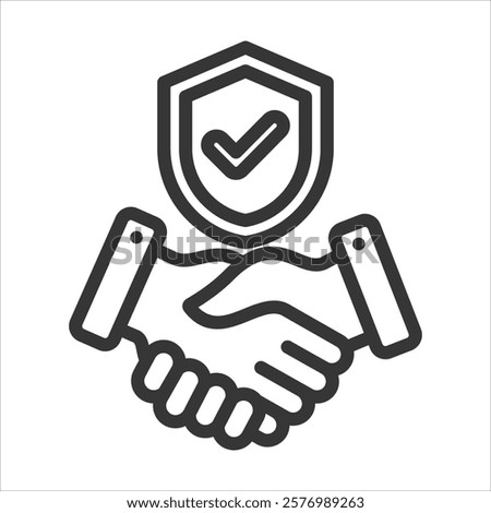 Trust Outline Icon Vector Illustration