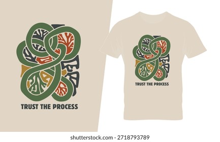 Confíe en el diseño de la camiseta del proceso con el arte orgánico Abstractas de la línea