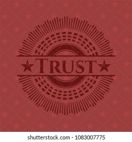  Trust red emblem. Retro
