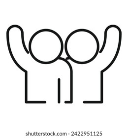 Trust relationship icon outline vector. Affection people. Care support service