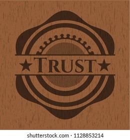Trust retro style wood emblem