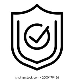 Trust shield relationship icon. Outline Trust shield relationship vector icon for web design isolated on white background