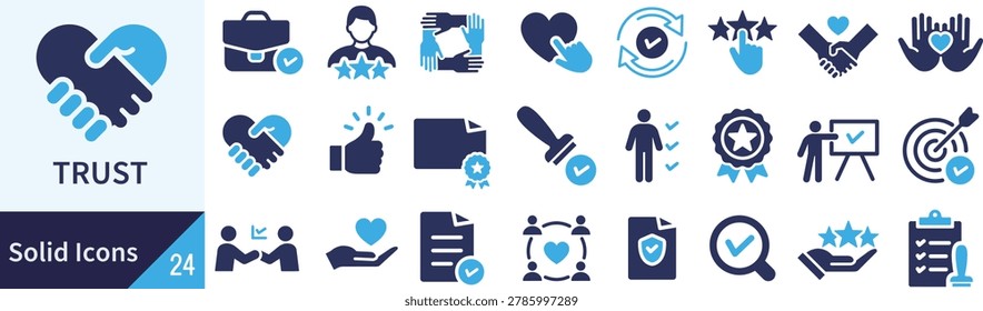 Trust Silhouette Icon Set Vector Illustration
