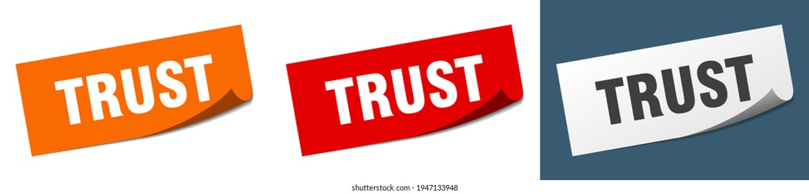 trust sticker set. trust paper peeler sign