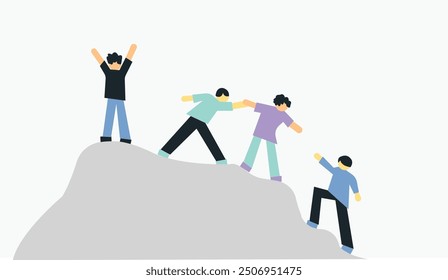 Trust support and  partnership network illustration