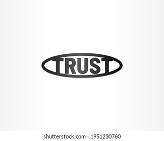 Trust text vector design concept