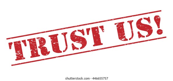 trust us! vector stamp on white background