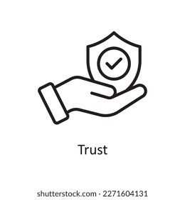 Trust vector outline Icon Design illustration. Logistic Symbol on White background EPS 10 File