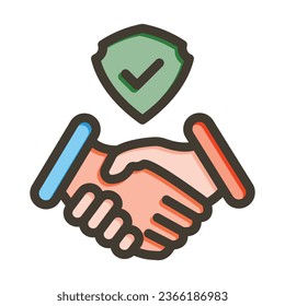 Trust Vector Thick Line Filled Colors Icon For Personal And Commercial Use.
