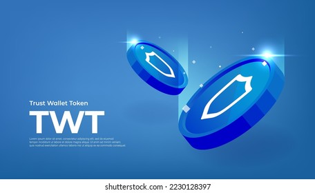 Trust Wallet Token (TWT) coin cryptocurrency concept banner background. svg