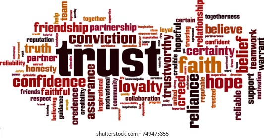 Trust word cloud concept. Vector illustration