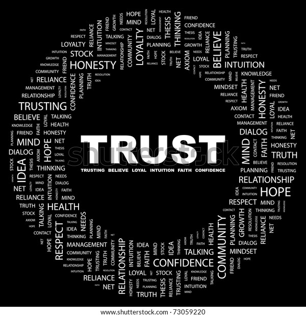 Trust Word Collage On Black Background Stock Vector (Royalty Free) 73059220
