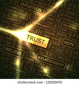 TRUST. Word collage. Vector illustration.