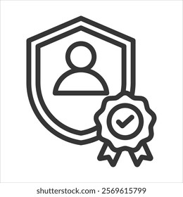 Trust Worthiness Outline Icon Vector Illustration