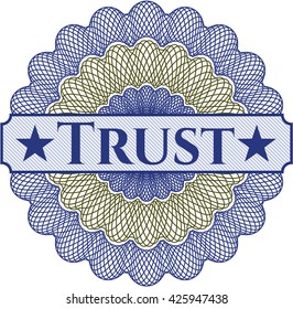 Trust written inside abstract linear rosette