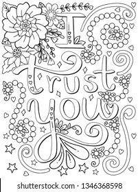 Trust You Font Flower Elements Hand Stock Vector (Royalty Free ...