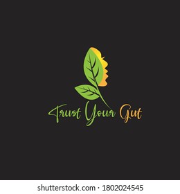 Trust your gut colorful vector logo design.