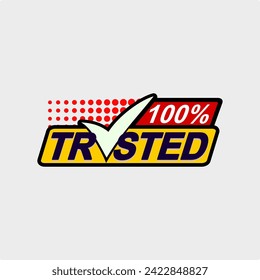 Trusted 100 seller rubber vector stamp illustration isolated on white background