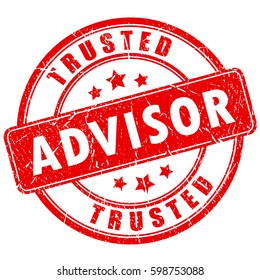 Trusted advisor business rubber stamp vector eps illustration