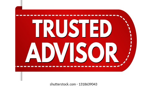 Trusted advisor label or sticker on white background, vector illustration