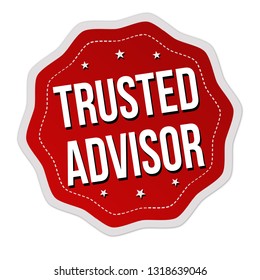 Trusted advisor label or sticker on white background, vector illustration