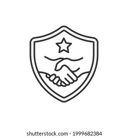 Diseño de icono de insignia de confianza aislado en fondo blanco. Ilustración del vector