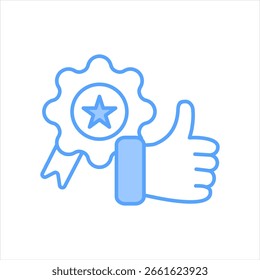 Ilustración vectorial de icono azul de confianza