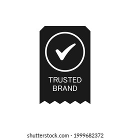 Trusted brand badge icon design isolated on white background. Vector illustration